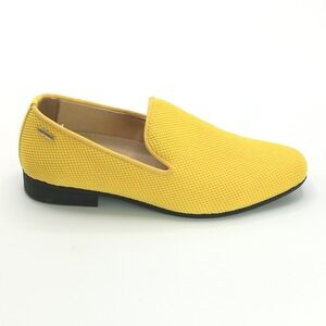 Uubaris Shoes Mens Loafer Dress Walking Yellow Textile Slip On Casual 7.5 NEW